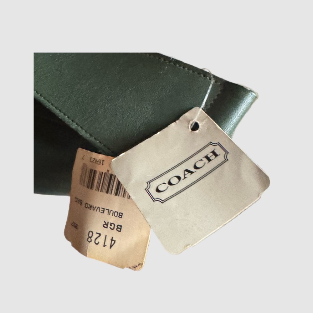 Very Rare. Coach Green Leather Boulevard Bag, 1992. Verified. Never used. $499. - Picture 4 of 7
